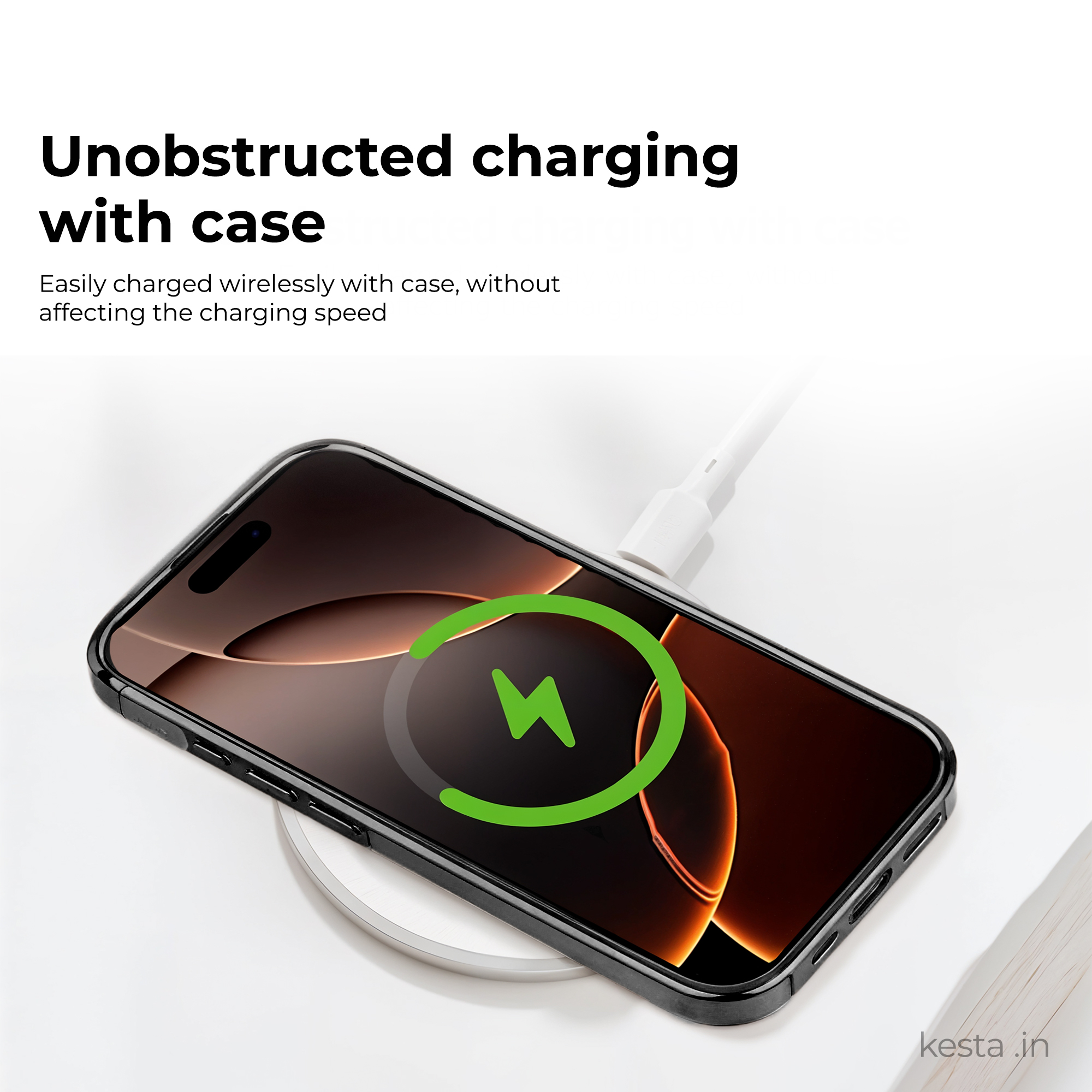 iPhone 15 Cover - Classy Elite Black Leather Case (Built-In Magnetic Ring Holder)